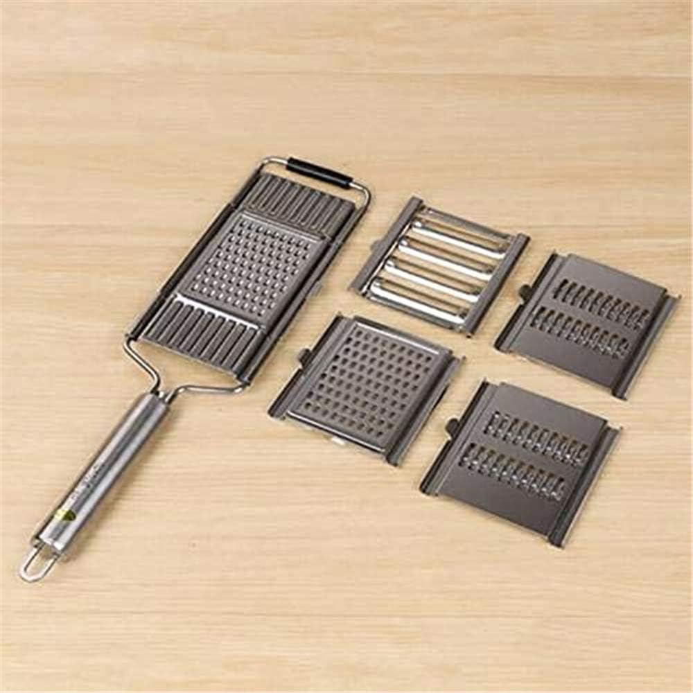 Multi-purpose Vegetable Slicer, Portable Stainless Steel Vegetable Cutter, 3-in-1 Manual Food Chopper, Adjustable Kitchen Tool for Onion Vegetable