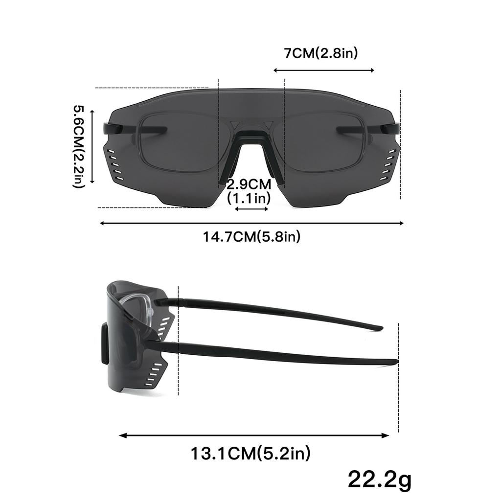 Protective Sports Goggle Men Fashion Oversized Mirror Outdoor Protective Sunglasses Women Trendy Anti-UV Cycling Shades
