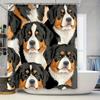 Modern Style Pet Dog Print Shower Curtain Waterproof Bath Decoration Home Decor Customizable Size Available