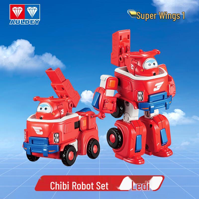 AULDEY Super Wings Jett Q-Version Robot Toy Set