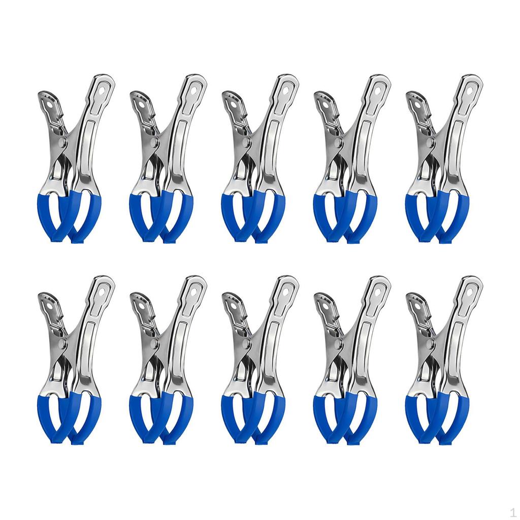 10 Pack Pool Cover Clips, Beach Towel Multi-Purpose Stainless Steel Clips for