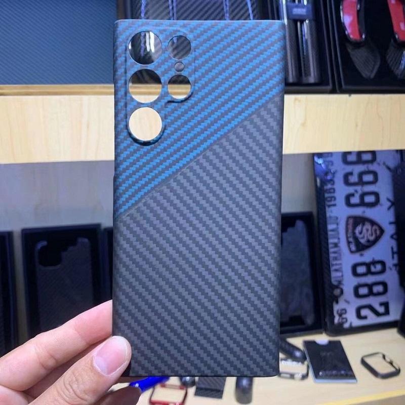 Custodia in vera fibra di carbonio per Samsung Galaxy S22 S23 Ultra Z Fold 4 Z fold 5 /iphone 14 13 12 11 Pro Max X XR XS Max Amirad Cover protettiva per telefono in fibra