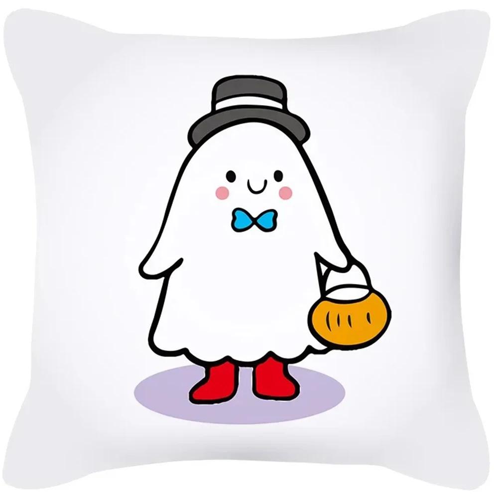Halloween Decoration Cushion Pumpkin Cat Ghost Pillow Sleeve Is Suitable for Home Living Room Sofa Room Decoration