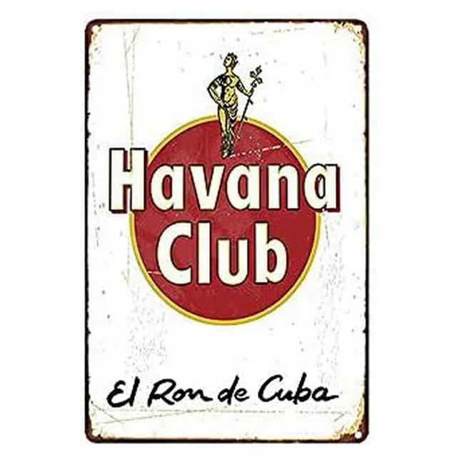 Havana Club Vintage Kovová Plechová Znamení Retro Nástěnná Dekorace pro Pánskou Jeskyni Domov Kavárna Zahrada Klub Bar Hospoda Železná Malba Umělecký Plakát