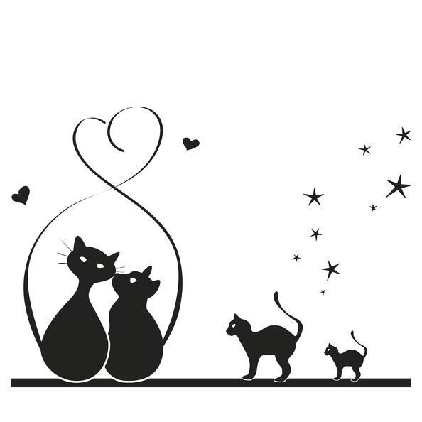 Rideau de douche - MSV - The Cat - 100% polyester - Anti-moisissure - 180 x 200 cm