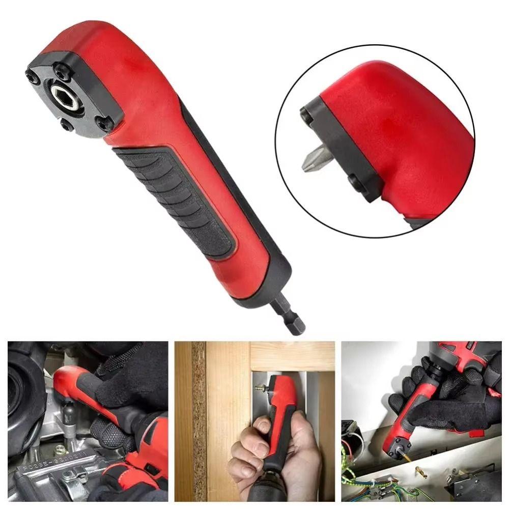 Bend 90 Degrees Right Angle Extension Driver Powerful Corner Device  1/4" Hex Wrench Drill Bit