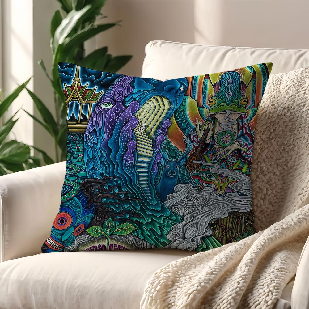 Art Psychedelic Geometrical Figures Cushion Cover For Pillow Printing Sofa Decoration Home Car Room Office Nordic Simplicity