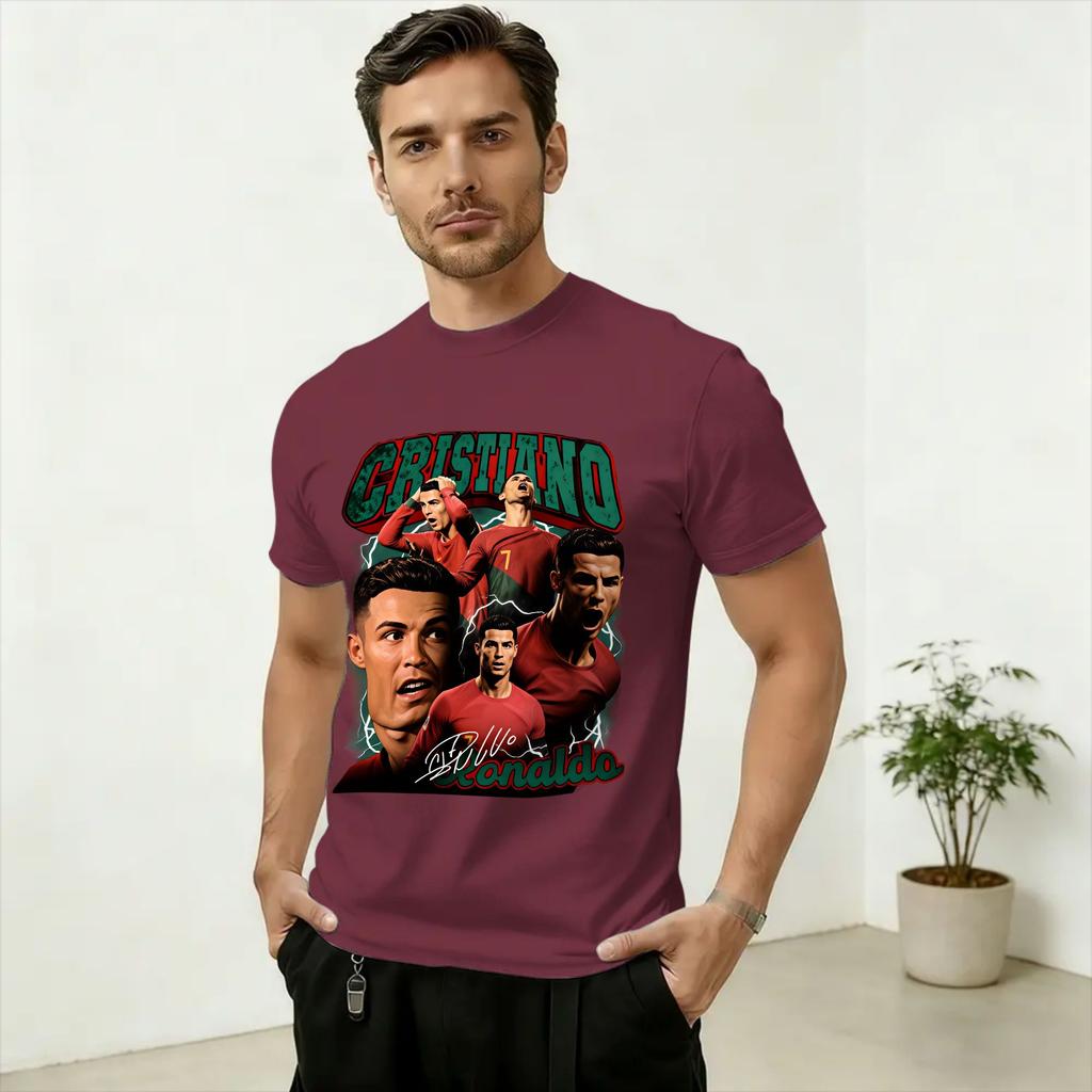Vintage Football Legend 2026 Ronaldo TShirt for Unisex O Neck Cotton T Shirts Short Sleeve Tees Unique Clothing
