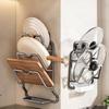 Wall-Mounted Kitchen Storage Rack: Punch-Free Pot Lid, Cutting Board Holder & Multi-Functional Organizer