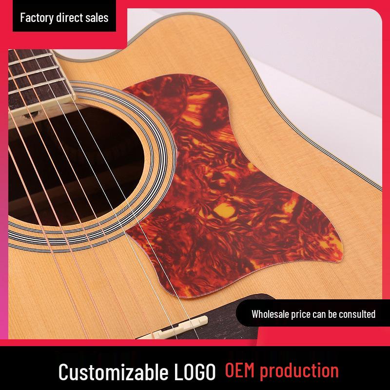 Black/Red Tortoiseshell Guitar Pickguard Sticker, 38-41 inches, Water Drop Bird Shape, Scratch-Resistant, Transparent. Black Water Drop