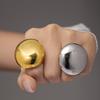 Casting Stainless Steel Chunky Rings For Women Physical Vapor Deposition 18k Gold Plated Women's Large Smooth Surface Ring
