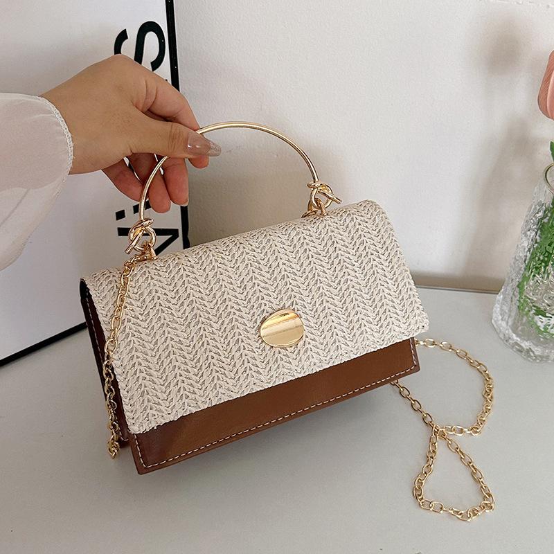

Handbag small bag women s new weaving fashion personality shoulder handbag bag girl high sense коричневый