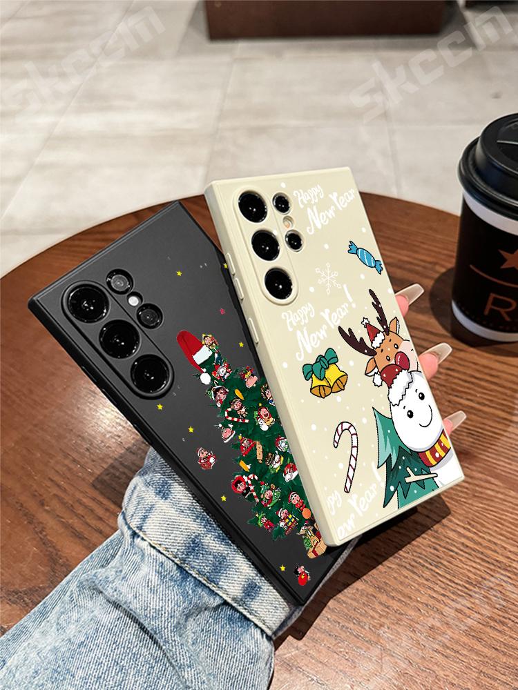 Christmas New Year Soft TPU Phone Case For Samsung Galaxy S24 Ultra S23 Plus S22 S20 FE A55 A54 A73 A72 A71 A51 A50 A35 A15Cover