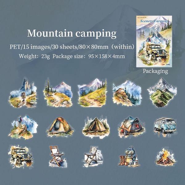 

Новые 30 шт./компл. сезонные наклейки с пейзажем, идеально подходящие для дневника, скрапбукинга, товаров для самостоятельного изготовления