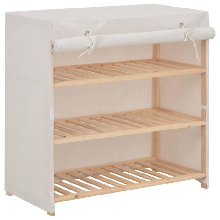 VidaXL Shoe Cabinet with Cover White 79x40x80 Cm Fabric