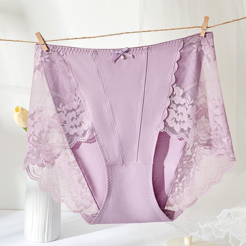 

Кружевное нижнее белье для женщин летом тонкие сексуальные трусики из модала с высокой талией больших размеров 3XL