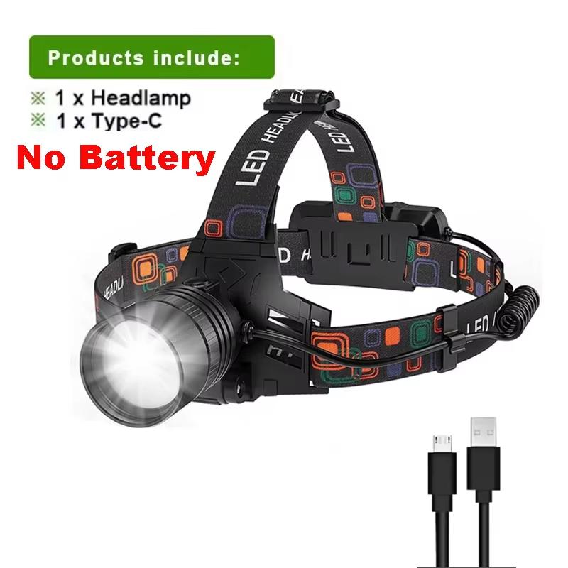 

Мощный светодиодный налобный фонарь Алюминиевый сплав Налобный фонарь Светодиодная голова Высокий люмен Перезаряжаемый светодиодный налобный фонарь Кемпинг Поиск Охота Рыбалка