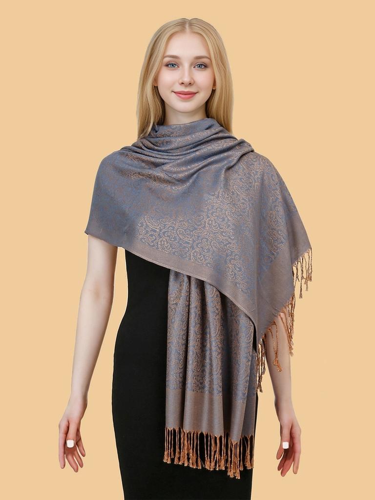 Autumn And Winter Imitation Cashmere Shawl Women'S Ethnic Style Warm Scarf Jacquard Tassel Women'S Shawl