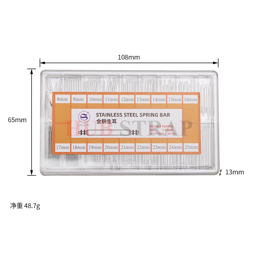 180PCS/Box for 8-25mm Stainless Steel Watch Band Repair Tool Spring Bar Strap Link Pins for Watchmaker Watch Repair Tool Part