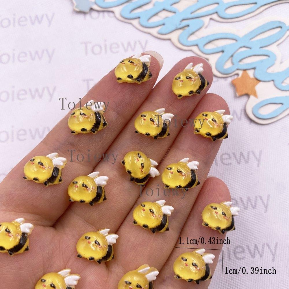 60pcs Resin Colorful Cute Mini Various Bee Art Nail Flatback Rhinestone Applique DIY Wedding Scrapbook Jewelry Crafts Accessorie