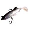 14g/8cm T-Tail  Soft  Bait Black White Lead Fish Lure Artificial Fish Wobblers Fishing Tackle