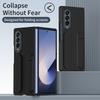 For Samsung Galaxy Z Fold3 5G Case with Tempered Glass Film Kickstand Wristband PC+Silicone Phone Cover