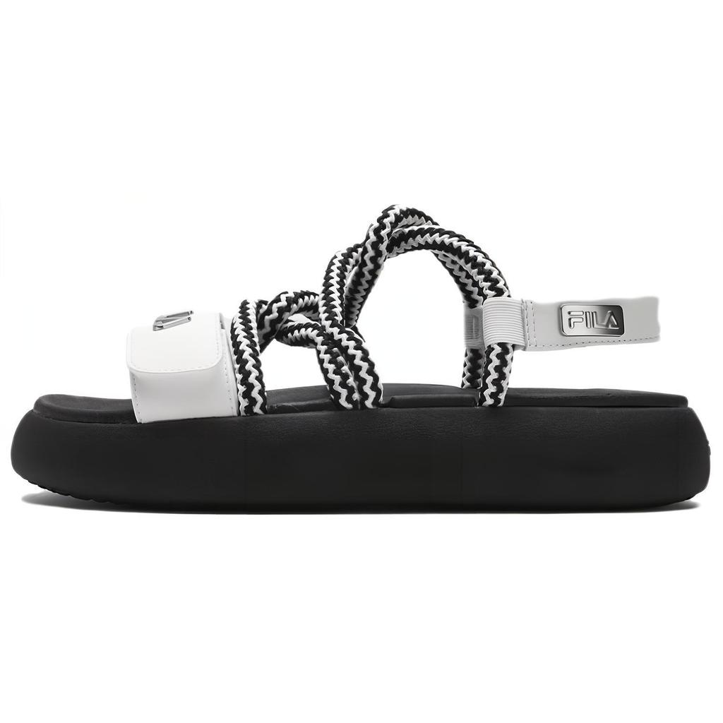 Fila Churro Casual Comfortable Thick Sole Beach Sandals Women Sandals White Black F12W421404FSB