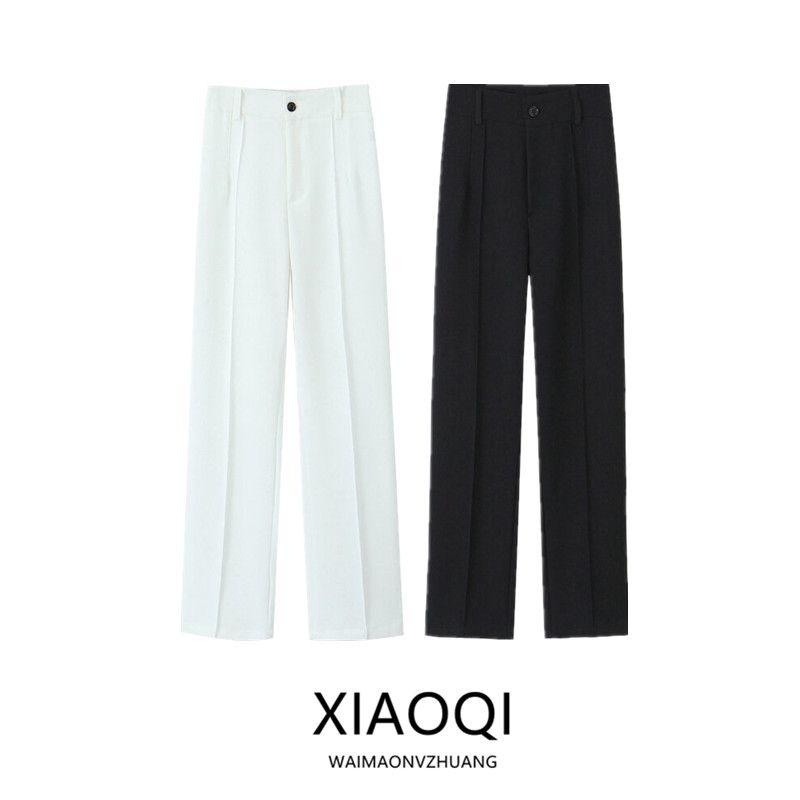 Fashion Style 2024 Spring/Summer New Arrival Women's Clothing Slimming and Fashionable Casual All-Matching Straight High-Waisted Trousers 2761048