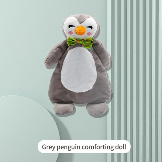 Baby Plush Toy Cute Cartoon Animal Dog/Penguin/Rabbit Tie Design Soft Touch Built-in Sound Paper Sleep Companion Gift Newborn Stuffed Comforting