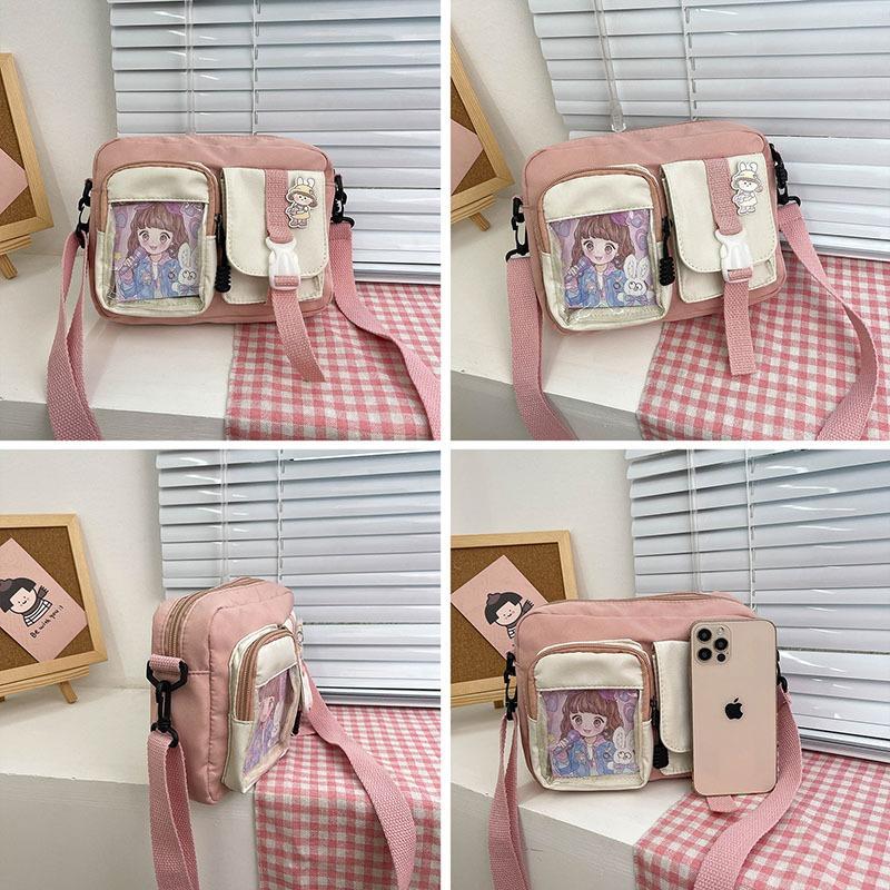 Bag 2 New Women's Bag Fashion Sweet Contrast Color One Shoulder Crossbody Bag Small Square Bag