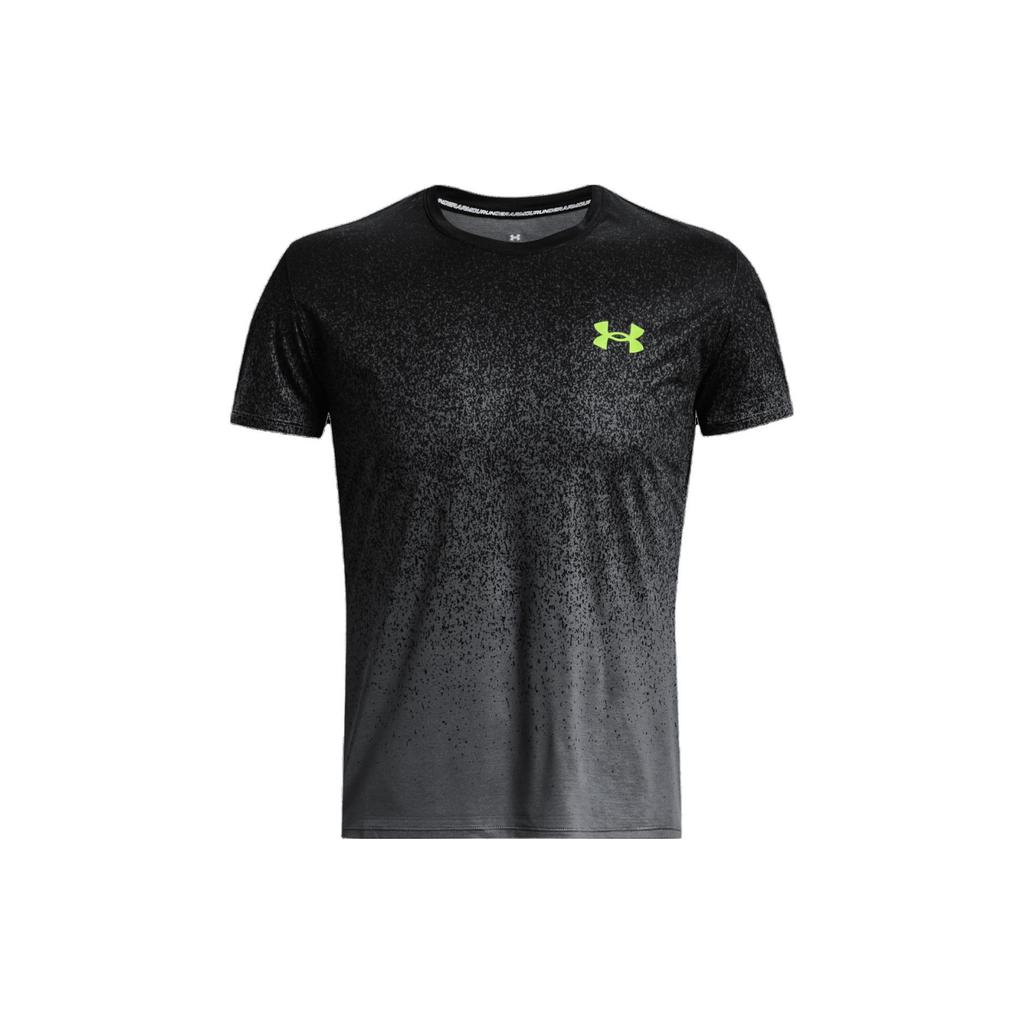 Under Armour UA Rush Gradient Logo Print Crew Neck T-Shirt Men Tops Black 1378403-002