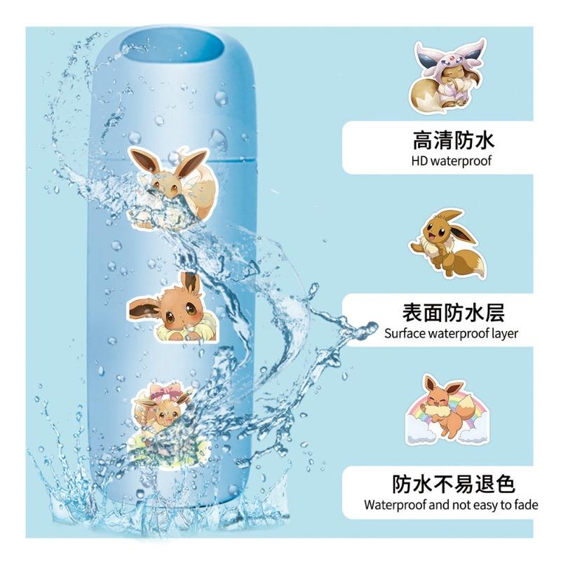 50pcs  Eevee Sticker Anime Cartoon Printing Mobile Phone Suitcase Laptop Water Cup DIY Decorative Sticker Holiday Gifts