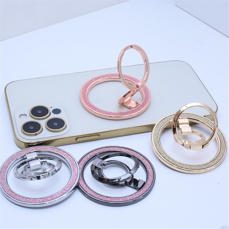 Magnetic Phone Rings Holder for Smartphone Magnet Finger Rings Grip Stand Holder,Foldable Desktop Phone Stand
