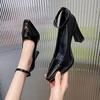 Fashion Metallic Pointed-toe High Heels Autumn New Shallow-mouthed One-band Anti-slip Wear-resistant Single Shoes