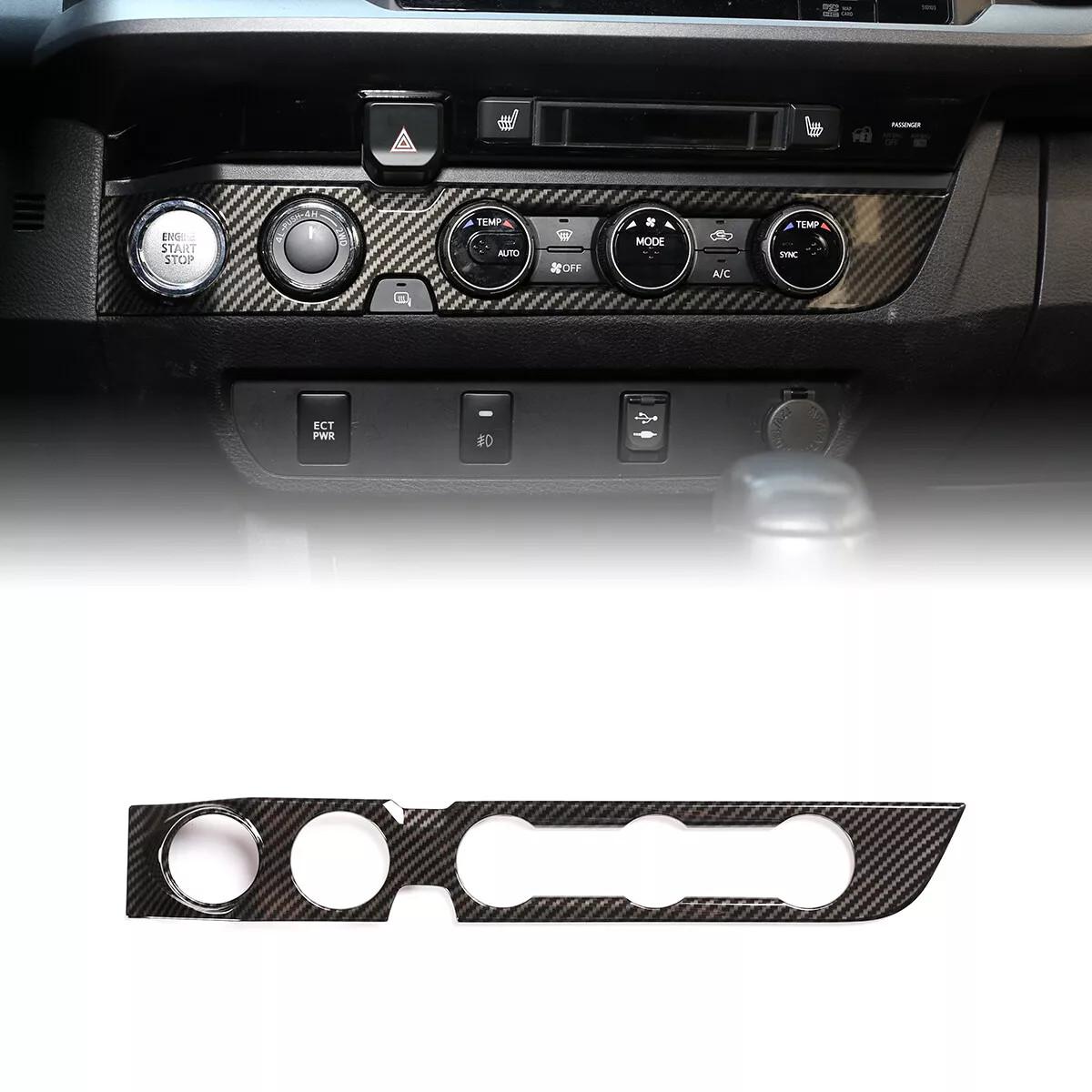 ABS Carbon Fiber Air Condition Knob Panel Trim Cover ABS For Toyota Tacoma 16-20