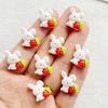 20pcs Resin Cartoon Strawberry Rabbit Nail Art Flat back Rhinestone Bead Scrapbook DIY Manicures Appliques Accessories Crafts