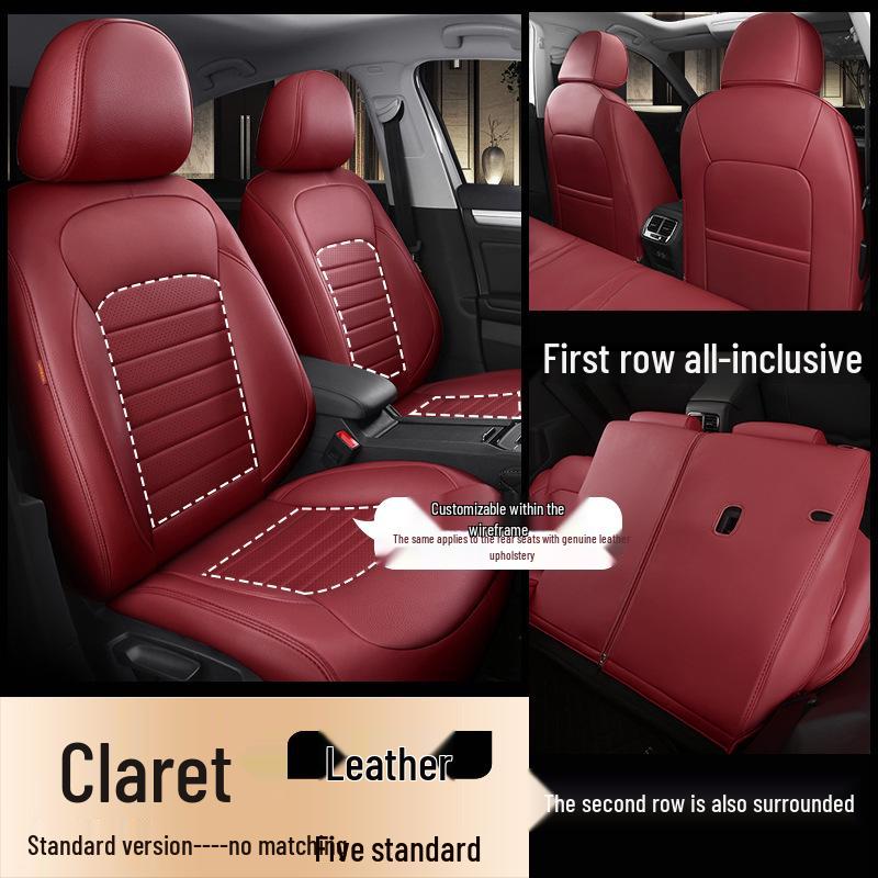 Custom Lingdu Car Seat Cover - All-Season, Wear-Resistant Leather, Full Wrap for Five-Seater.