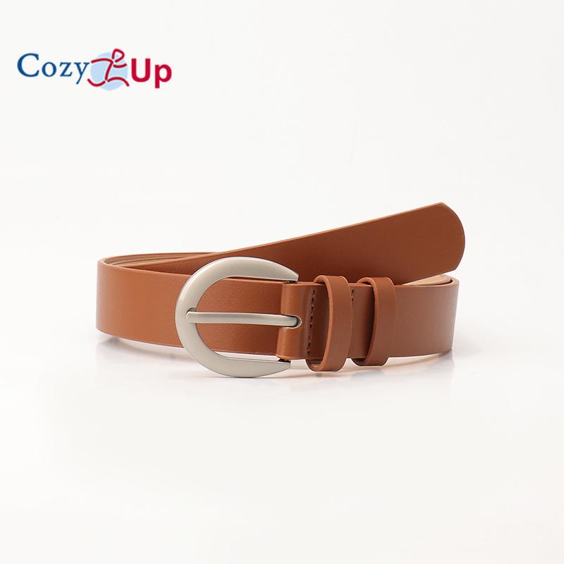 

Женский кожаный ремень для джинсов, брюк, модный женский ремень для платьев с золотой пряжкой 103x2.8cm дубильная кора