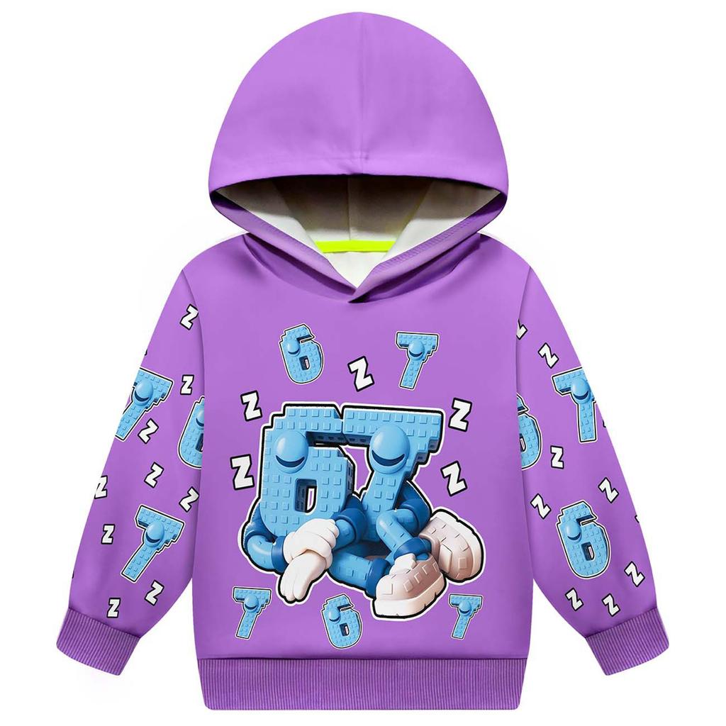 Modna dziecięca bluza z długim rękawem, nadrukiem i kapturem, luźna, dopasowana