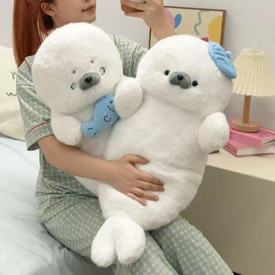 Seal Plush Doll Soft Stuffed Animal Pillow for Sleep & Anxiety Relief 70cm Cute