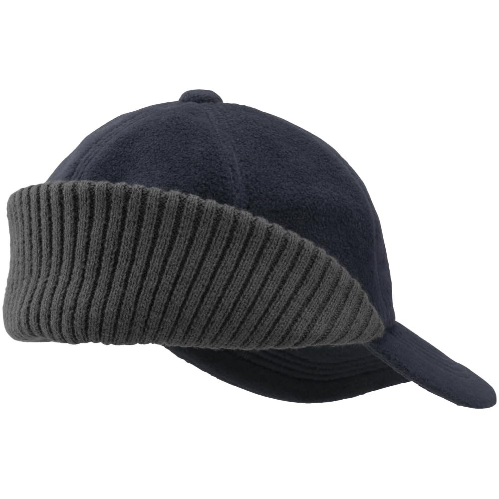Mizuno Breath Thermo Fleece Cap with Unisex C2JWA601 Earmuffs, Moisture-Wicking, Heat-Generating Hat, Navy, (Head Circumference 55-60cm),