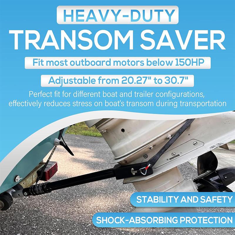 Heavy Duty Boat Transom Saver for Most Outboard Motors Up to 150HP - 20.27” to 30.7” Adjustable Outboard Motor Support Bracket