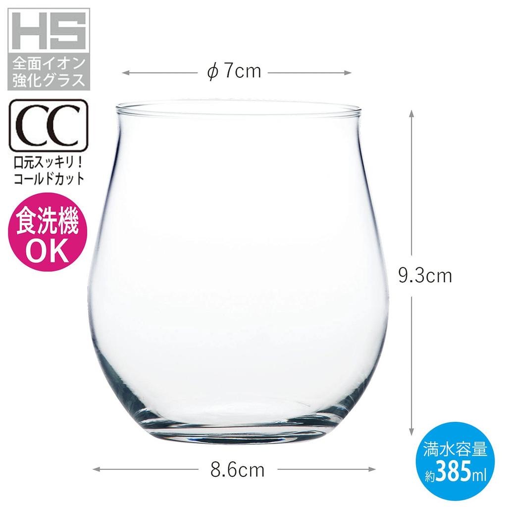 Toyo Sasaki Glass Tumbler Glass Fino Tumbler 385ml Set of 3 Made In Japan Dishwasher Safe Unbreakable Glass Cup Beer Glass Highball Glass Wine Glass