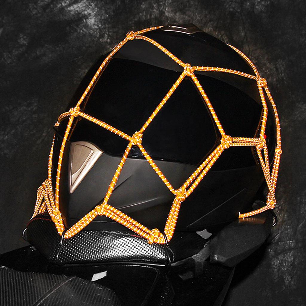Motorcycle Reflective Cargo Net 16"x16" Bungee Cargo Net Stretchable Luggage Thicken Netting FuelTank Helmets Mesh
