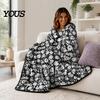 Interaktive Familiermalspiele DIY Maldecke, Cartoon-Muster Druck Weiche Polyester-Decke, DIY-Decke für Kinder Kreative Kunstprojekte Erwachsene