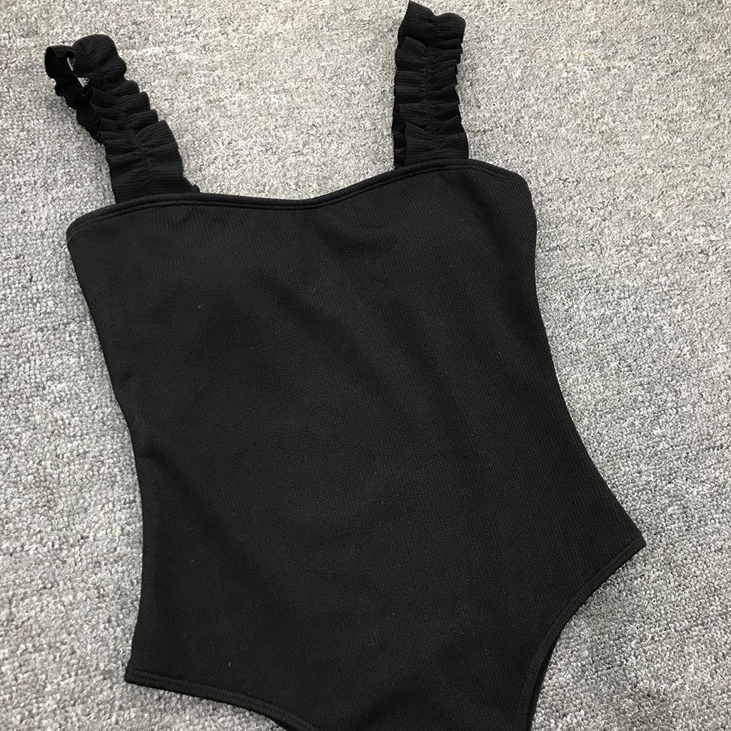 Lace One Piece Swimsuit for Women Solid Color Swimwear Bikini Monokini Beachwear with Adjustable Straps and Soft Lining