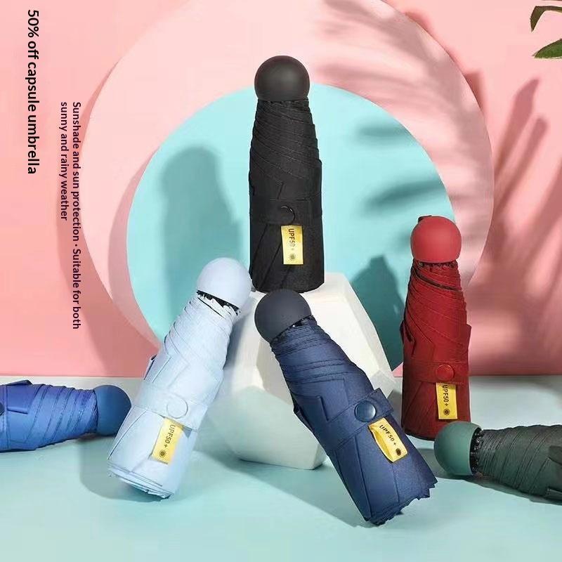 Kompaktowy Mini Parasol Podróżny Parasol Ochrona UV 5-krotny Ultralekki Parasol Przeciwsłoneczny Przenośny Manualny