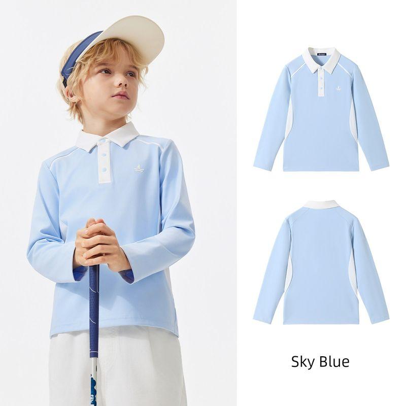 Navigare Italian Small Sailboat Kidsren's Polo Shirt 2026 Spring New Style Long-Sleeved Breathable Top for Boys