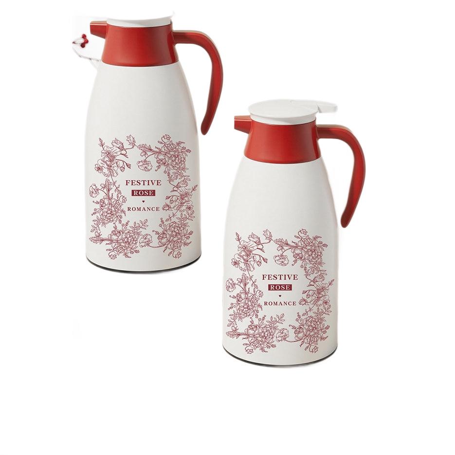Red Thermos Flask for Couples - Large Capacity Hot Water Bottle, Perfect for Wedding Dowries