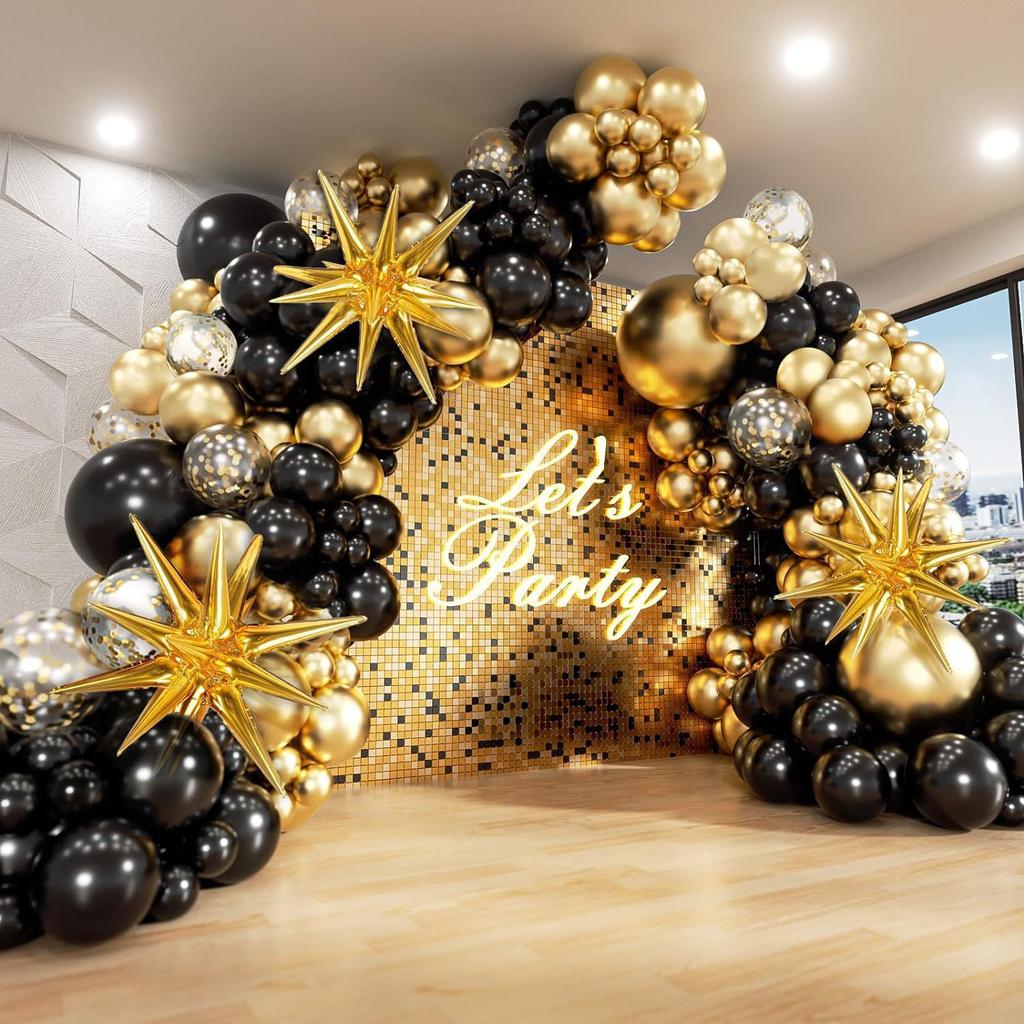 Black Gold Balloon Chain Set Meal Graduation Party Birthday Party Wedding Wedding Event Decoration